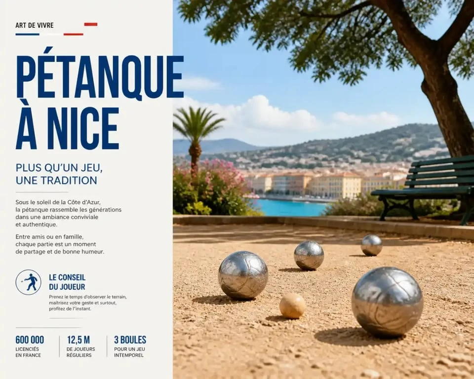 Partie de pétanque à Nice sur un terrain traditionnel